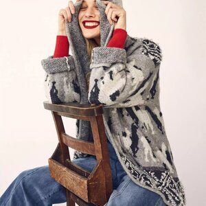 Anthropologie Hooded Alpaca Llama Cardigan by Akemi + Kin Size XS Wool Blend